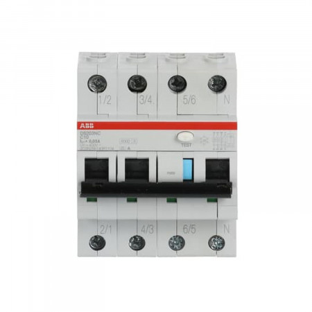 Дифавтомат ABB DS203NC C10 AC30, хар-ка C 10A 30mA тип АС (2CSR256040R1104) Дифавтомат ABB DS203NC C10 AC30, хар-ка C 10A 30mA тип АС (2CSR256040R1104)